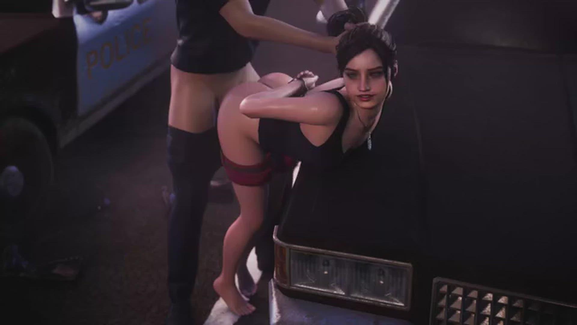 Claire Redfield bent over car [Resident Evil](Pewposterous) - free porn video