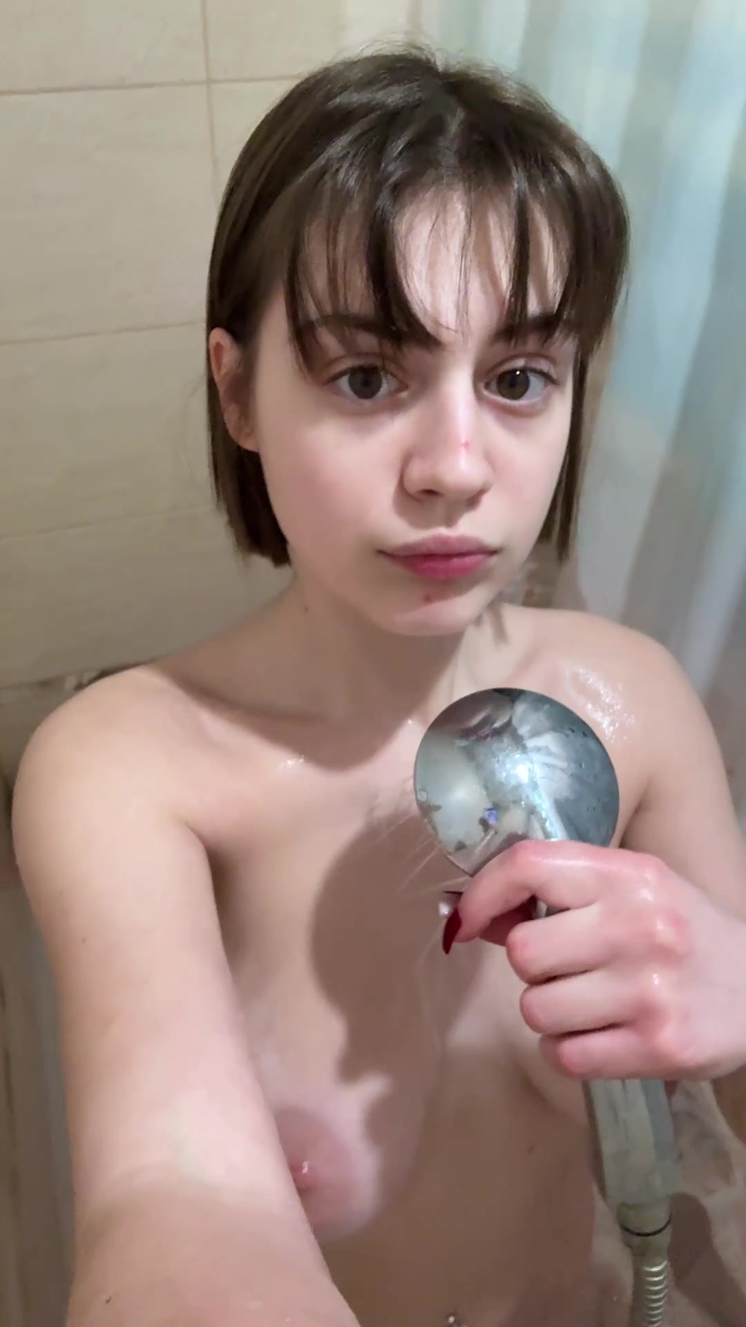 My happy place is alone with a showerhead - free porn video