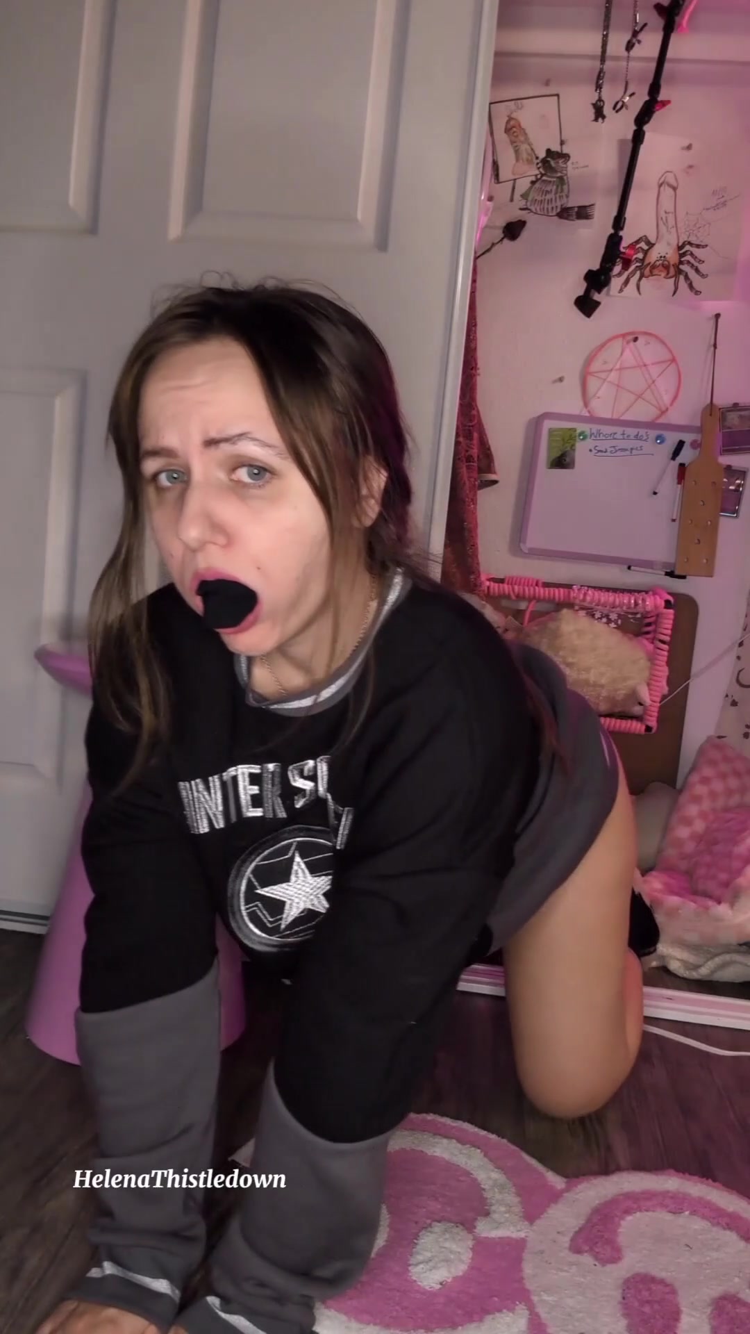 Sir ordered me to stuff my panties in my mouth and show off like a good girl - free porn video