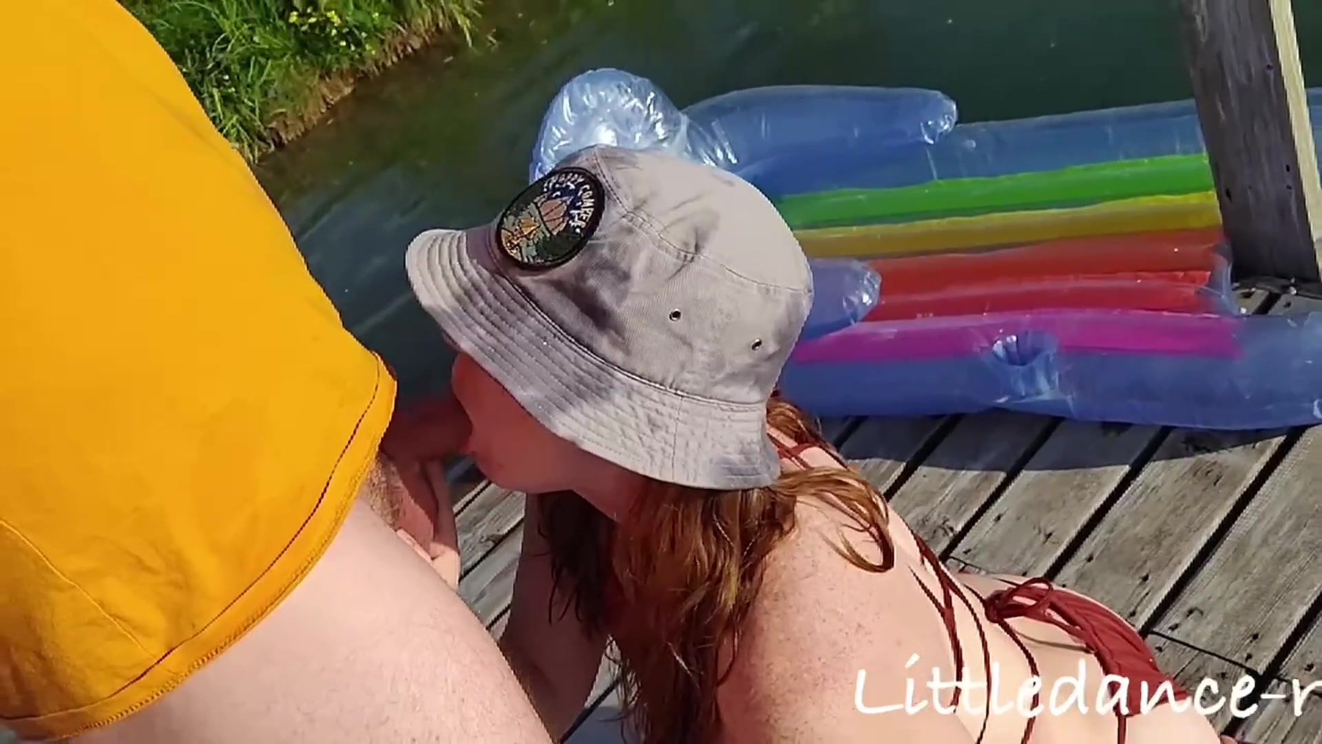 Warmer weather means blowjobs on the dock - free porn video