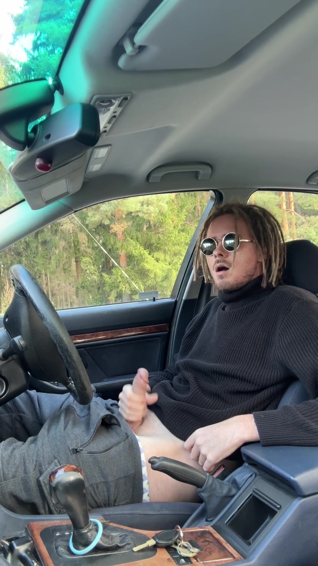 Public car masturbating - free porn video