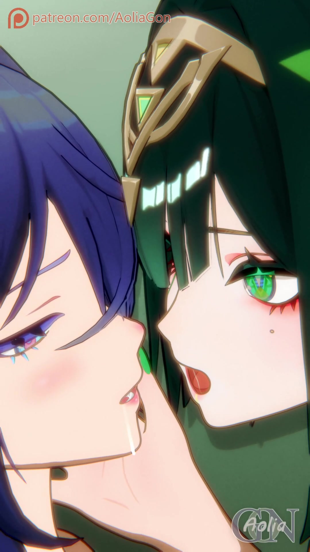 Lauma x Nefer Kissing [Genshin impact] (by Aoliagon) - free porn video