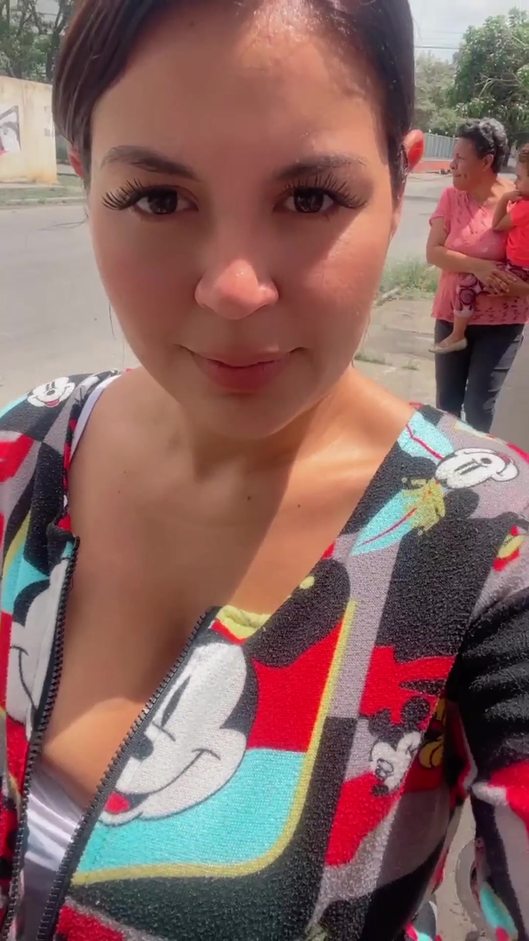 Mom flashing at the street - free porn video