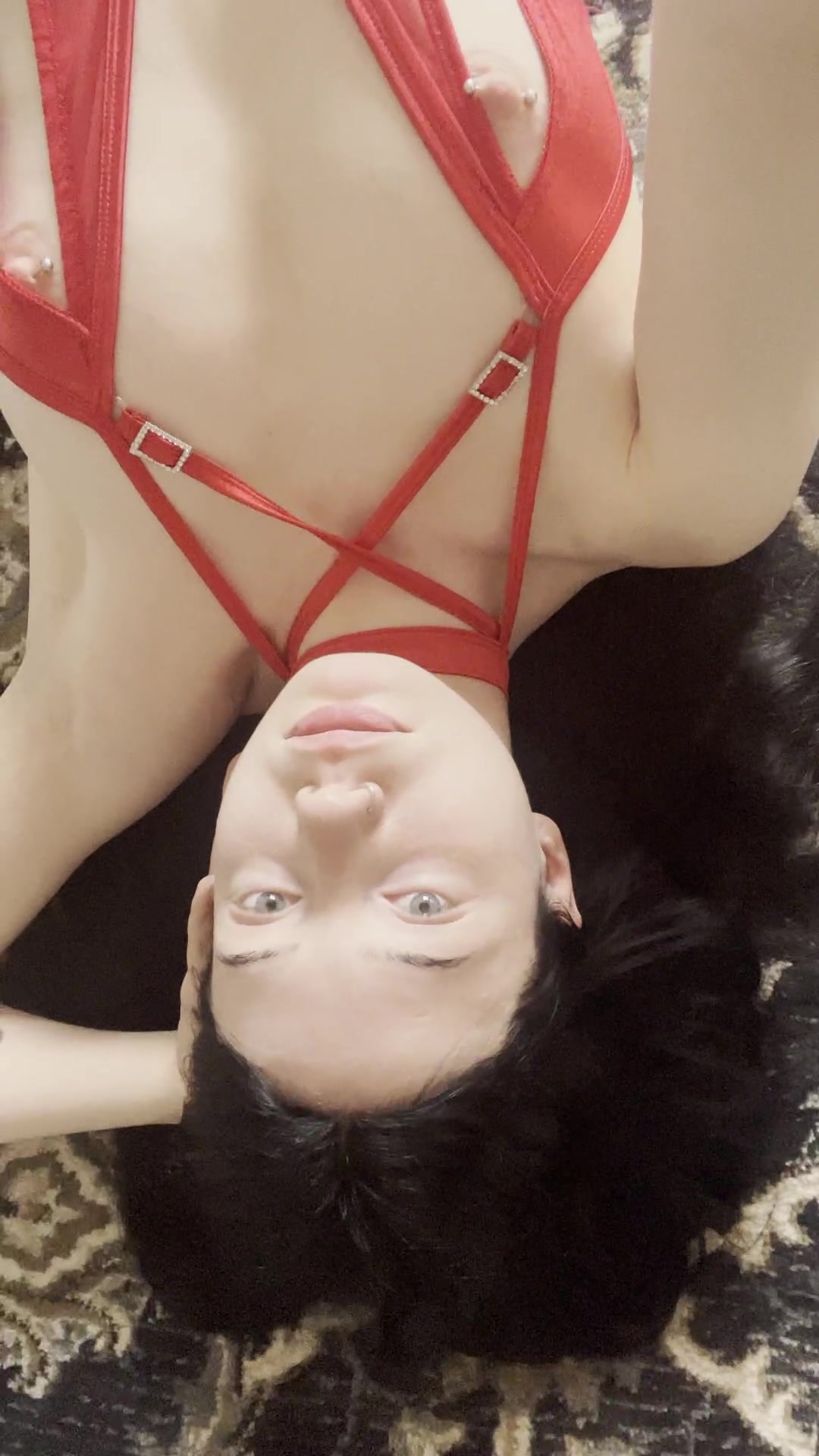 do I look spicy enough in my red lingerie - free porn video