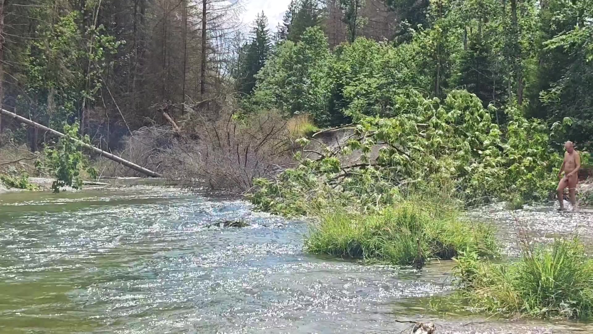 Just a quick dip in a stream - free porn video