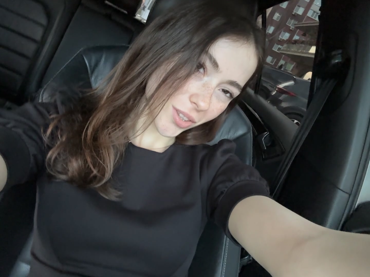 Fucking myself silly on this leather seat - free porn video