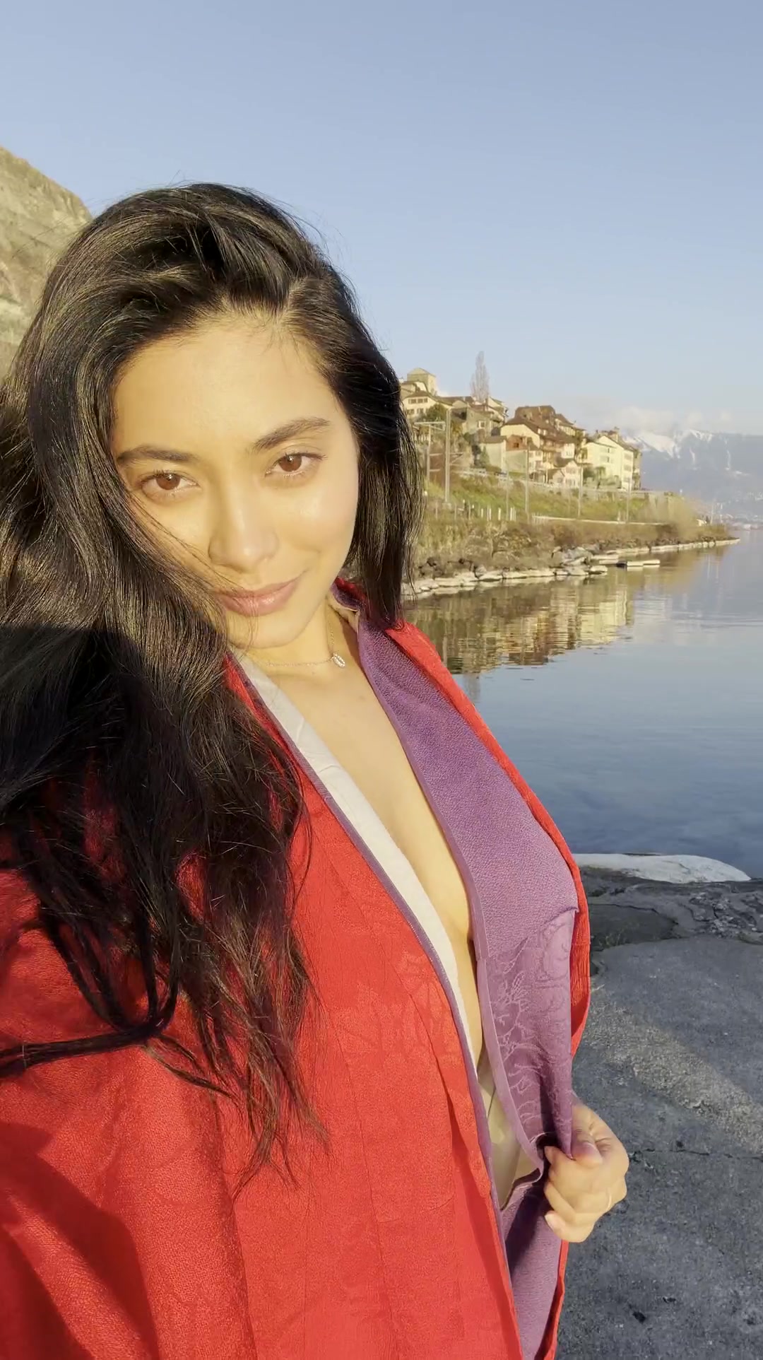 wind blowing my robe open out here - free porn video