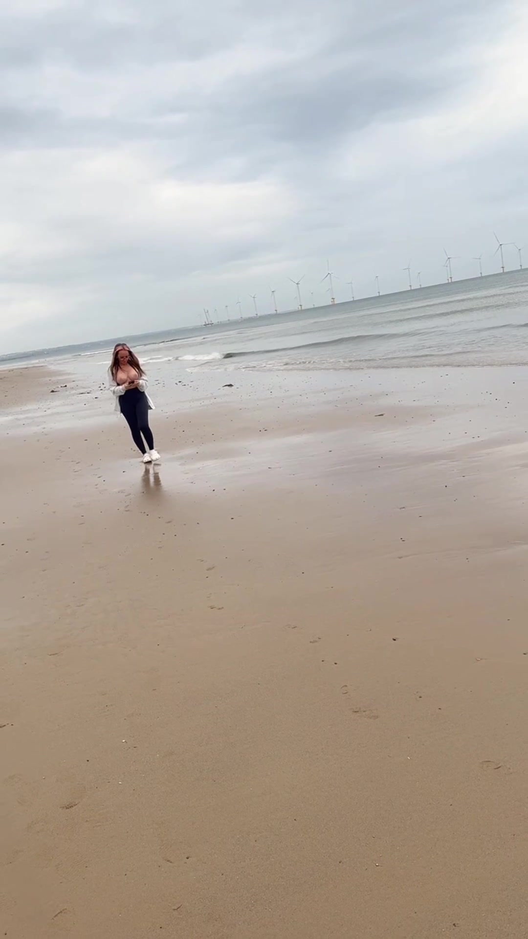 It was a lovely winters day for a walk along the beach - free porn video