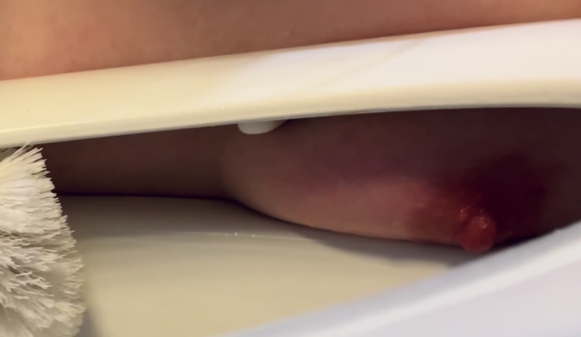 ordered to clean the toilet and scrub my tits until they sting - free porn video