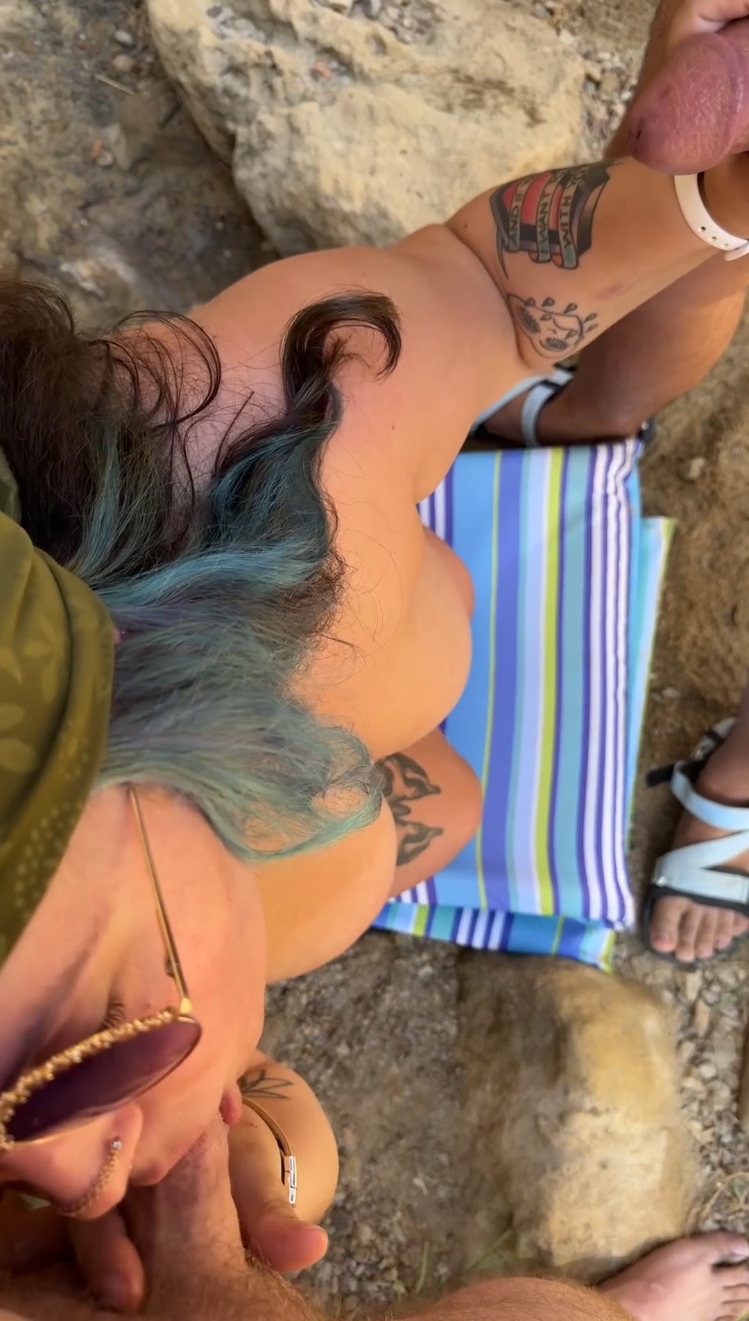 Outdoor double bj - free porn video