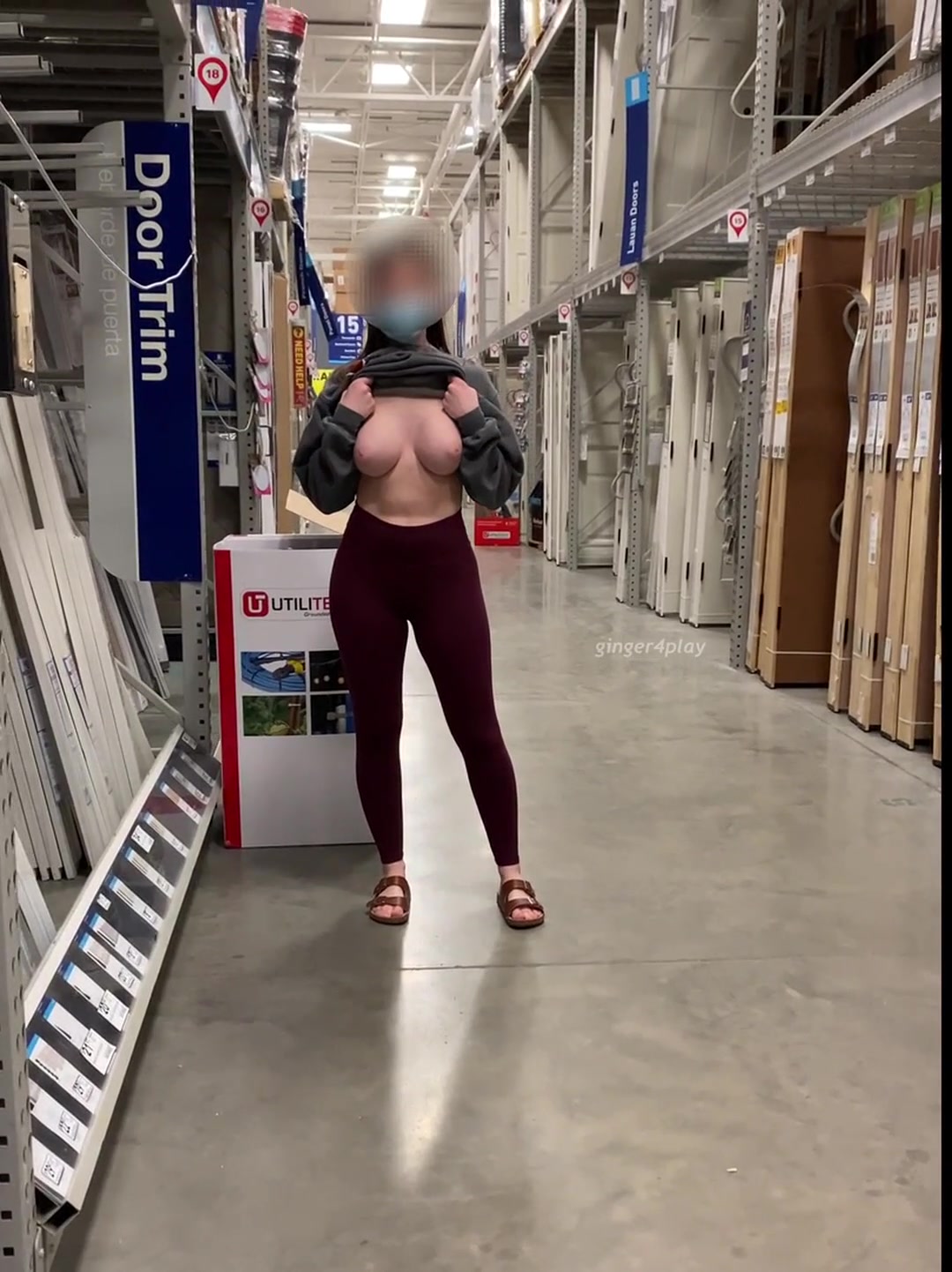 Love the risk of getting caught on security camera at Lowes - free porn video