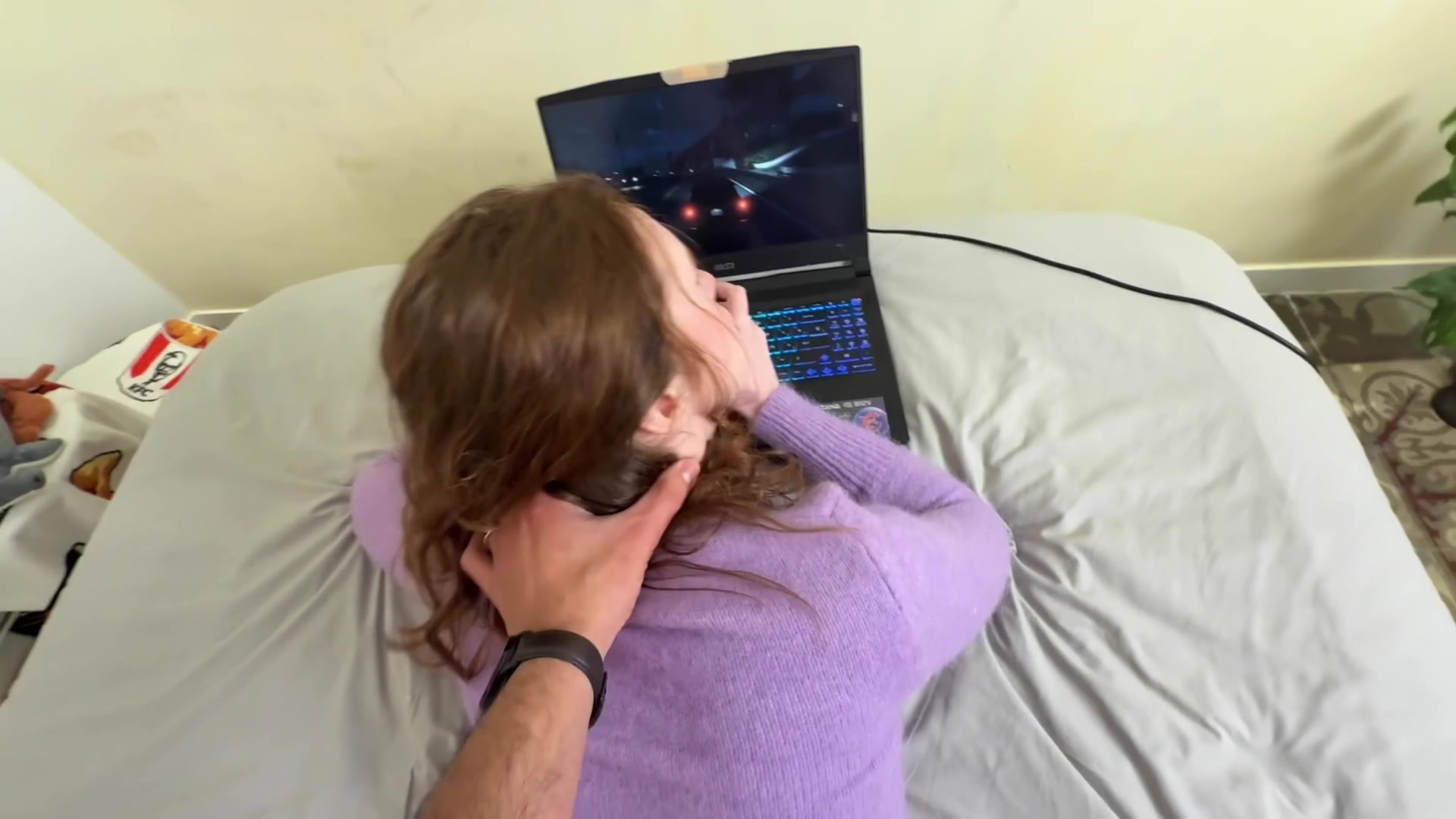 He can fuck me anytime, just as long as he doesn’t distract me from the game - free porn video