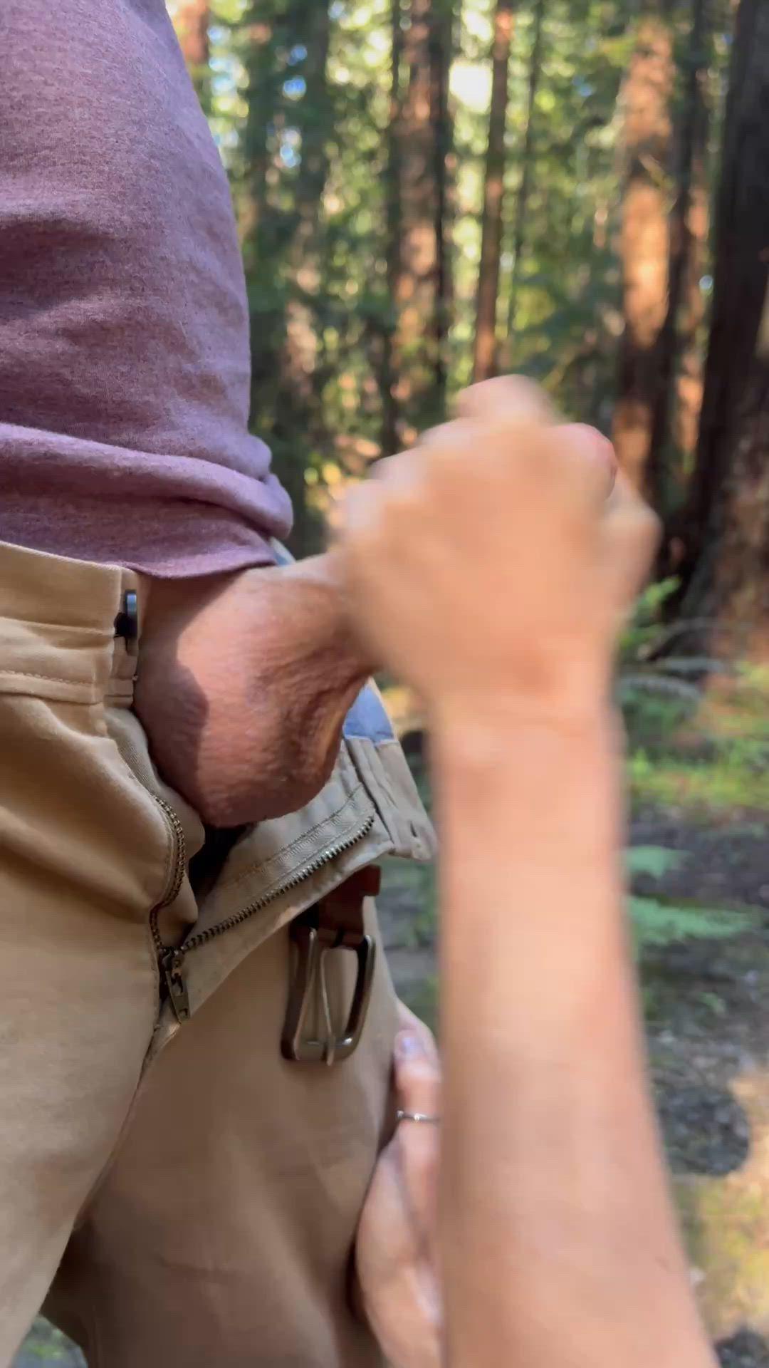 It feels better to stroke it outside - free porn video