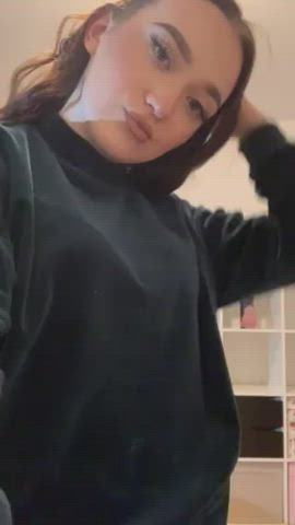 Would you rather touch them boobies through or under my cozy pyjama :P - free porn video