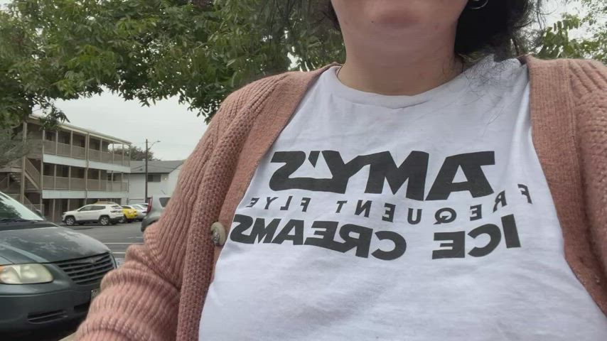 I think the neighbors may have seen my tits this morning - free porn video