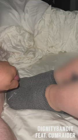 Blindfolded CumRaider gagged with fresh cum covered sock! - free porn video
