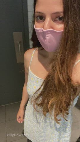 Would you fuck me in a public bathroom? - free porn video