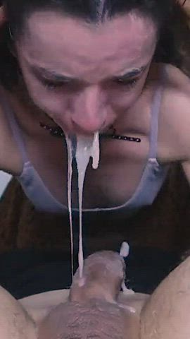 Sorry goon bud I know I said I wouldn't cum in your mouth again but I lied. I can't believe you keep falling for the same trick - free porn video
