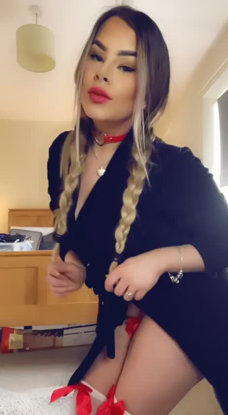 Curious, do you think I look good in red?! - free porn video