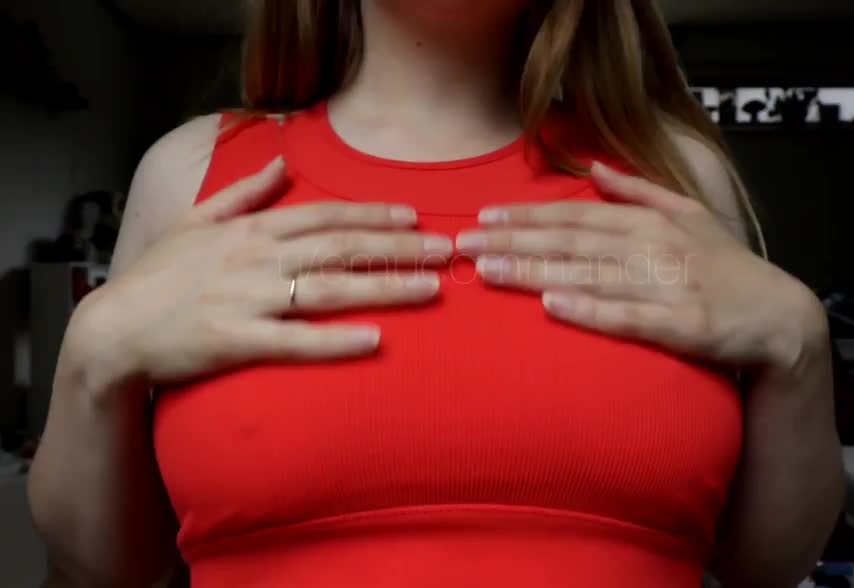 Imagine how good your cum would look on my pale tits - free porn video