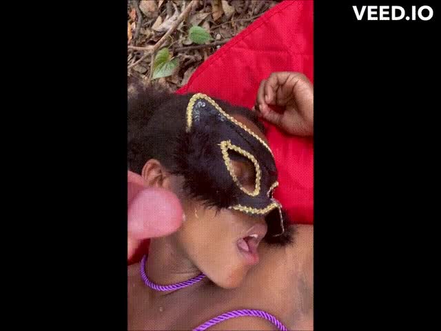LIL FINISH IN THE WOODS! 25YO BLK GAL & 52YO WHT GUY - free porn video