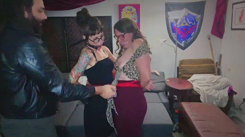 Forced to lick coworker's nipple - free porn video