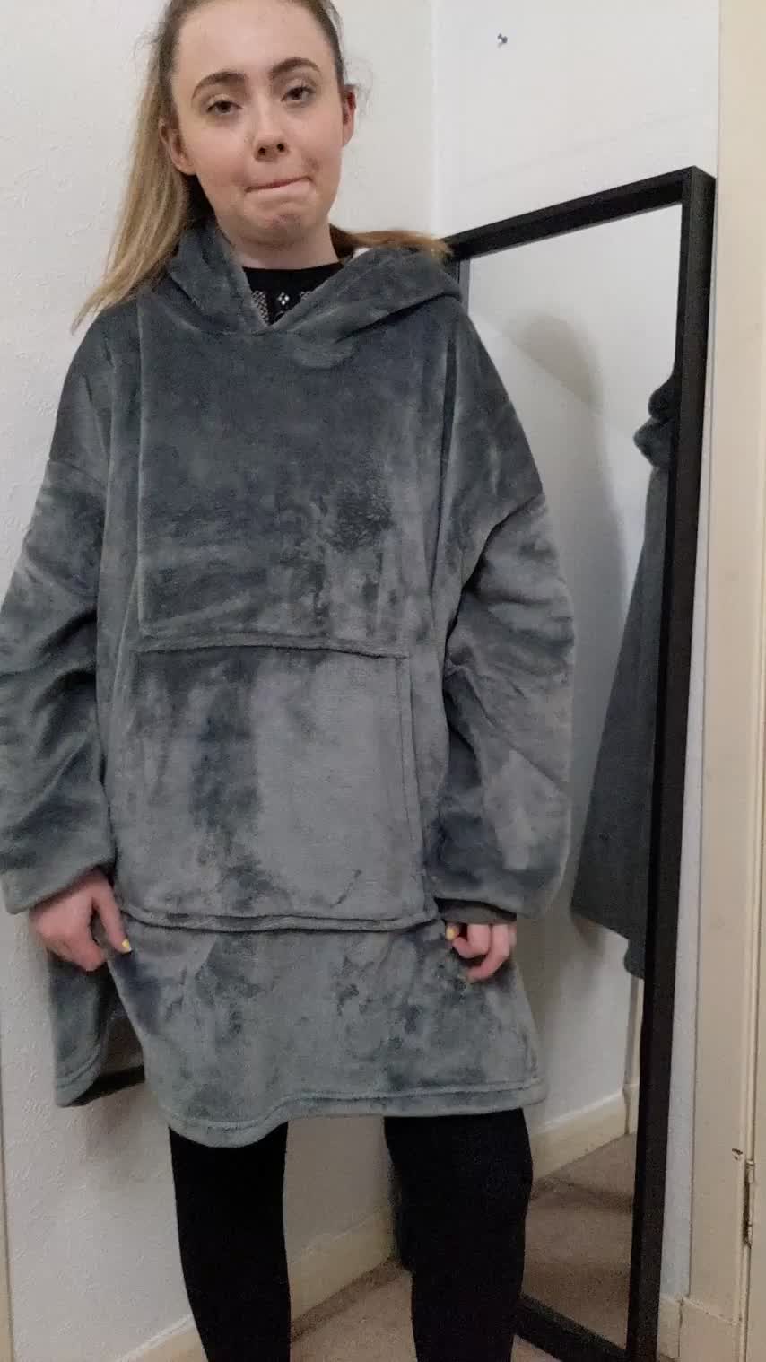 Here's what I wear under my hoodie when my dad's around😏 - free porn video