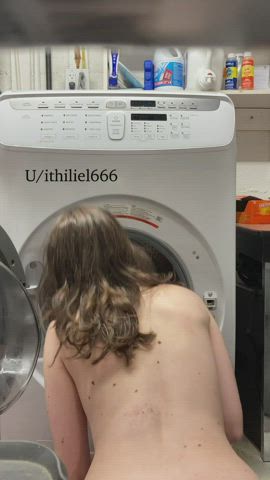 i always do laundry in the nude in case someone needs to use me - free porn video