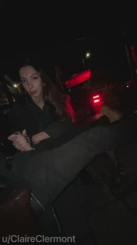 Sucking dick in the bar smoking area - free porn video