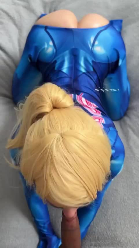 Zero suit Samus loves sucking cock (by me) 💙 - free porn video