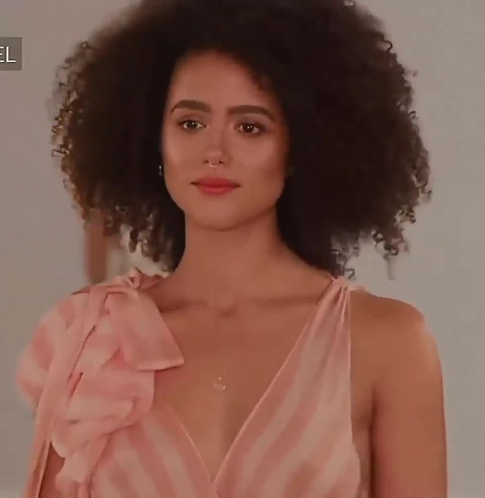 Nathalie Emmanuel see through and bouncing - free porn video