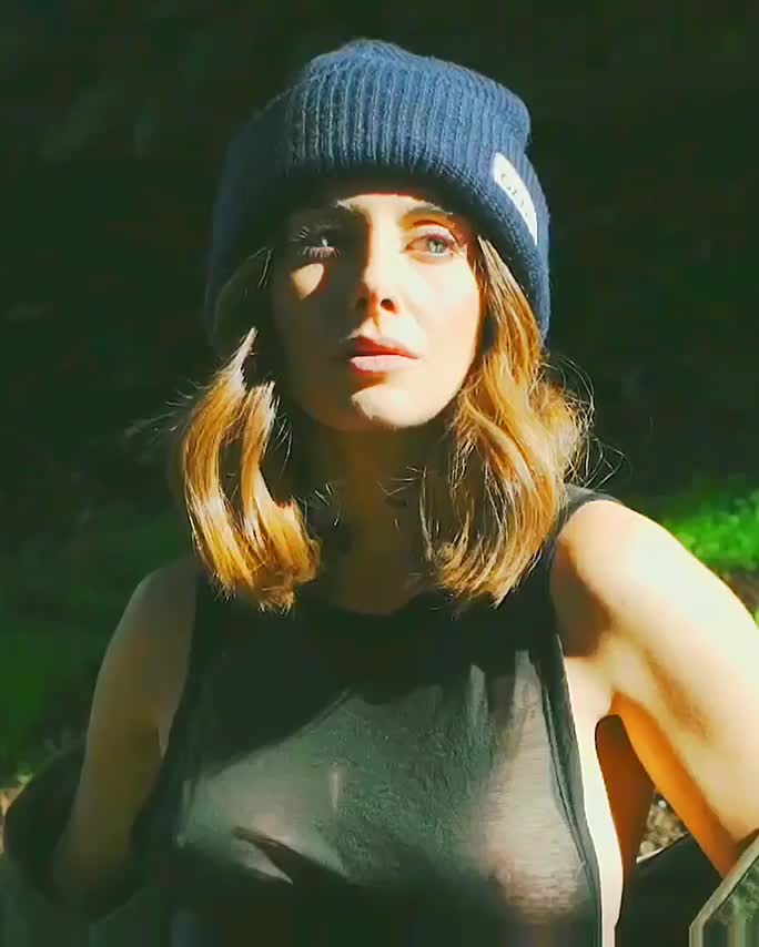 Alison Brie in a sheer top - free porn video