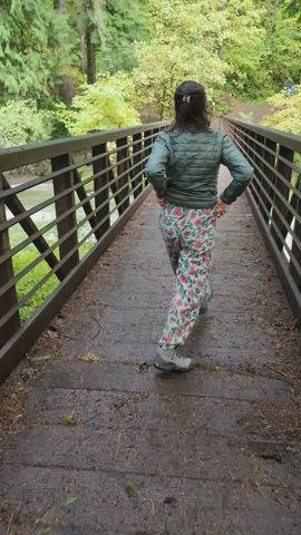 Happily Flashing on the Trail! [GIF] - free porn video