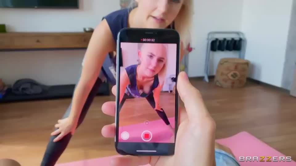 Eva Elfie - Downblouse Yoga With Eva - free porn video