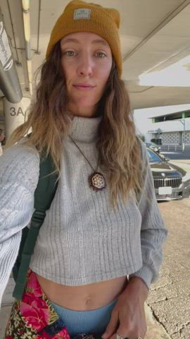 Just waiting for my ride at the airport [gif] - free porn video
