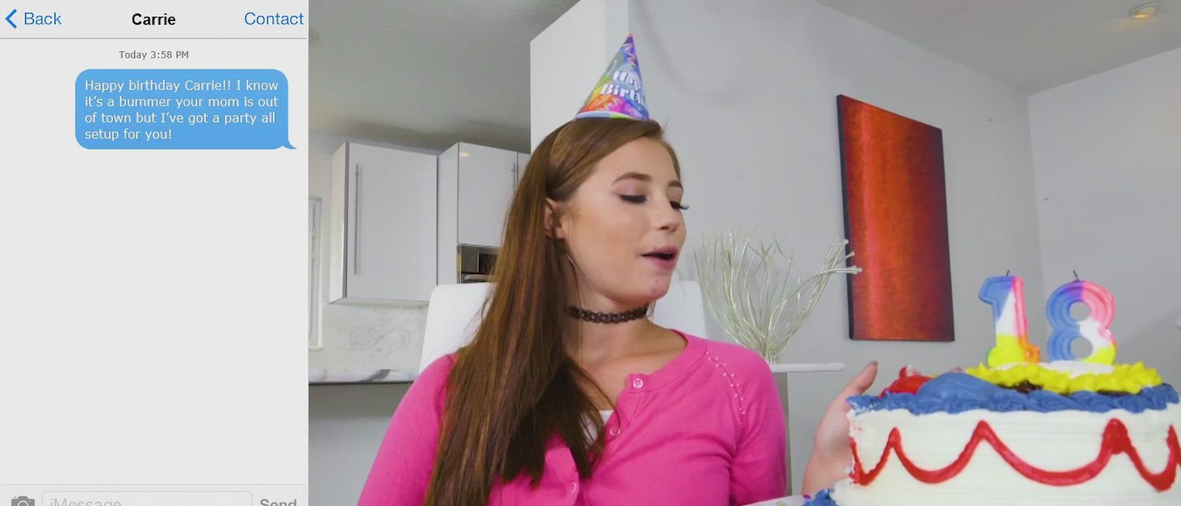 Throwing stepdaughter Carrie a very special birthday party - free porn video
