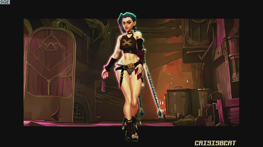 Jinx's Crazy Dildo Action - Version 1. (Crisisbeat/SloppyGedits) [League of Legends] - free porn video