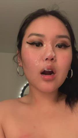 Am I cute with a facial 😇 - free porn video