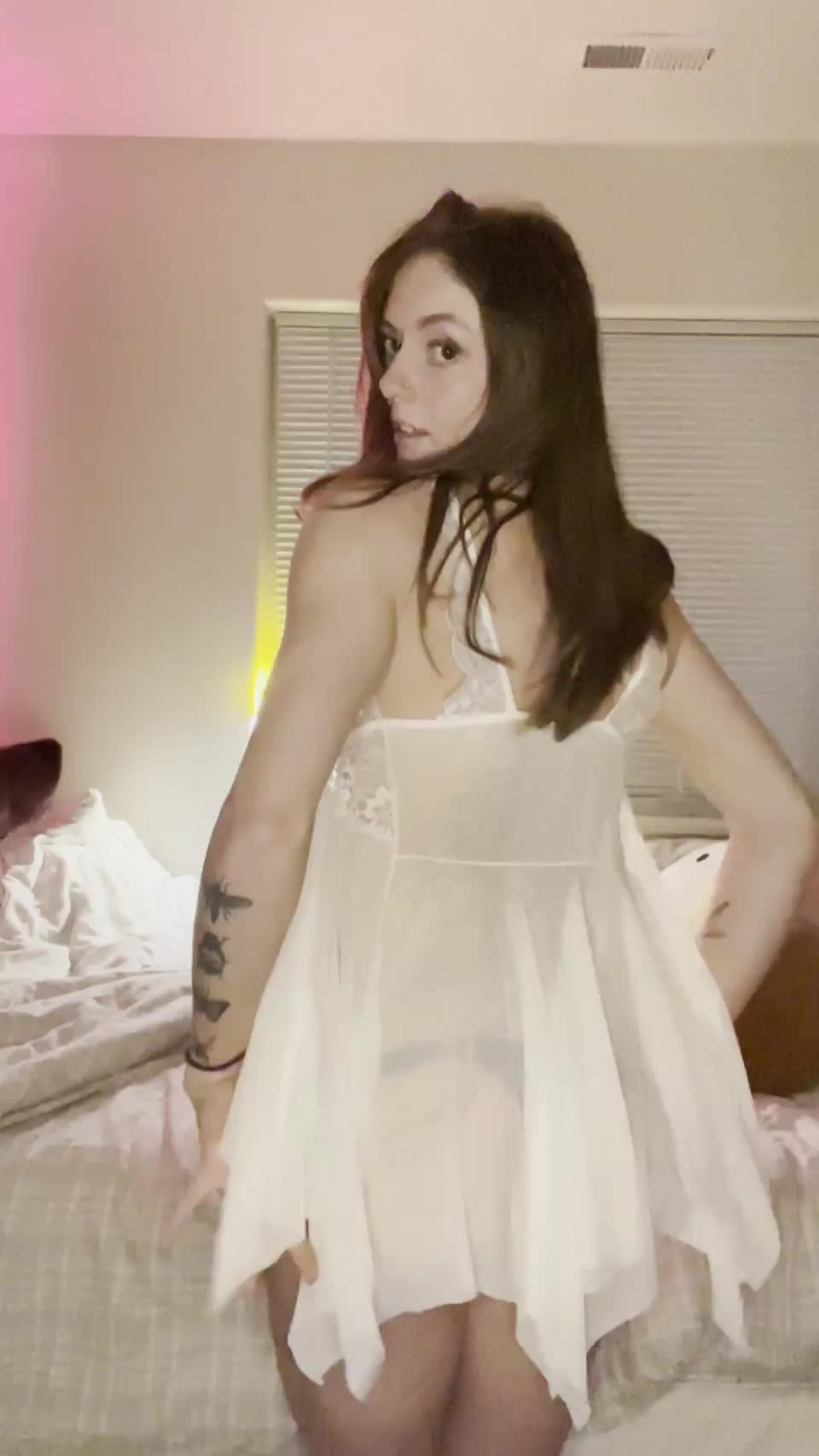 Teasing you while I slide my panties off - free porn video