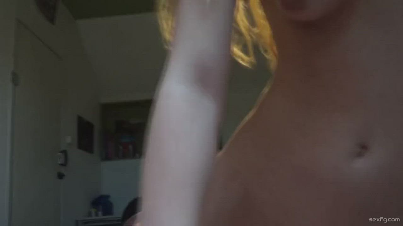 Blonde girl jerks him off all over her great tits - free porn video