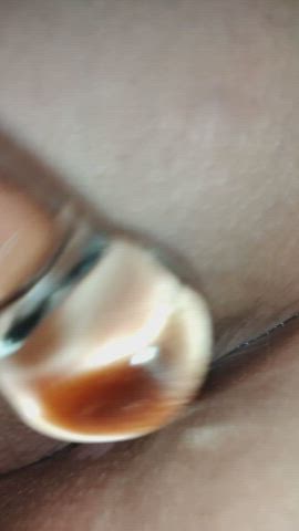 Close up of Glass in her Ass!! - free porn video