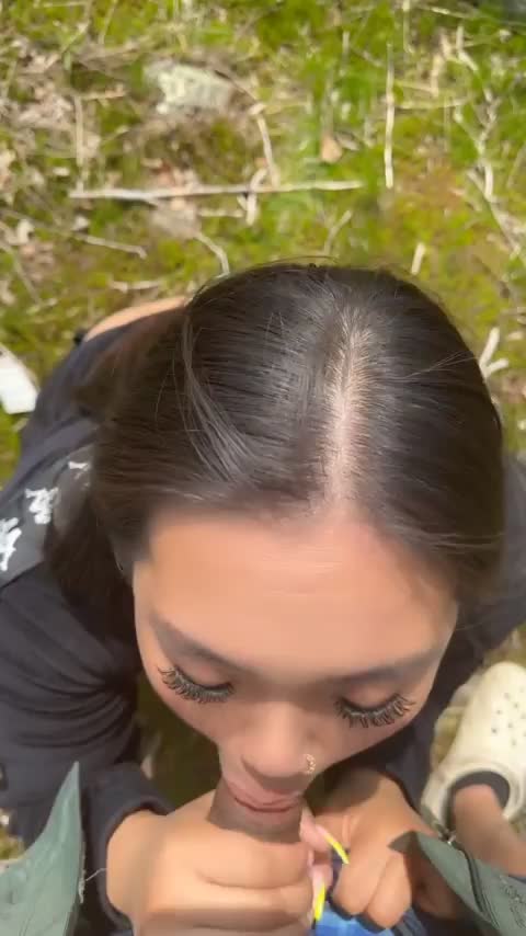 Needed some protein during our hike and decided to milk some out - free porn video