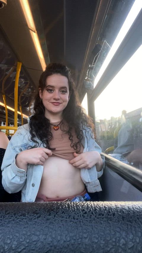 I flashed on Dublin Bus..Do you think the driver noticed? - free porn video