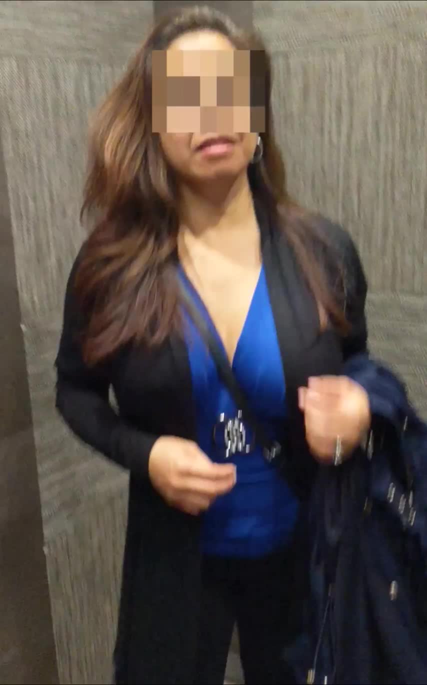 MILF flashing male co-worker after happy hour - free porn video