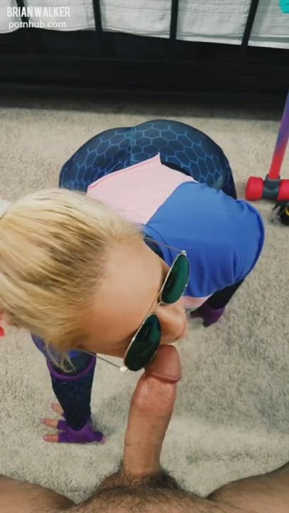 Brite Bomber gives you a POV blowjob in Fortnite cosplay scene - free porn video