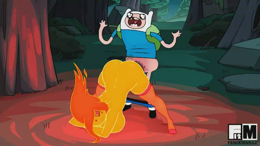 Finn fucks Flame Princess without protection (FenixMan121) [Adventure Time] - free porn video