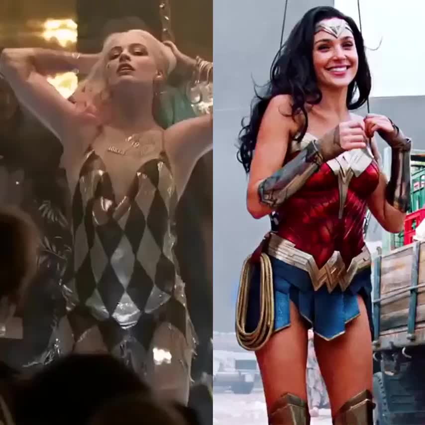 Would you rather get your brains fucked out by Harley Quinn (Margot Robbie) or have a passionate love making session with Wonder Woman (Gal Gadot) - free porn video