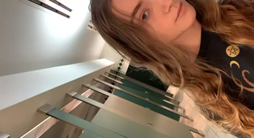 I make sure to flash every time I go into a bathroom - free porn video