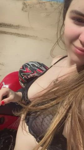 I had to stop during my ride and show you my outfit... I hope nobody saw me haha - free porn video