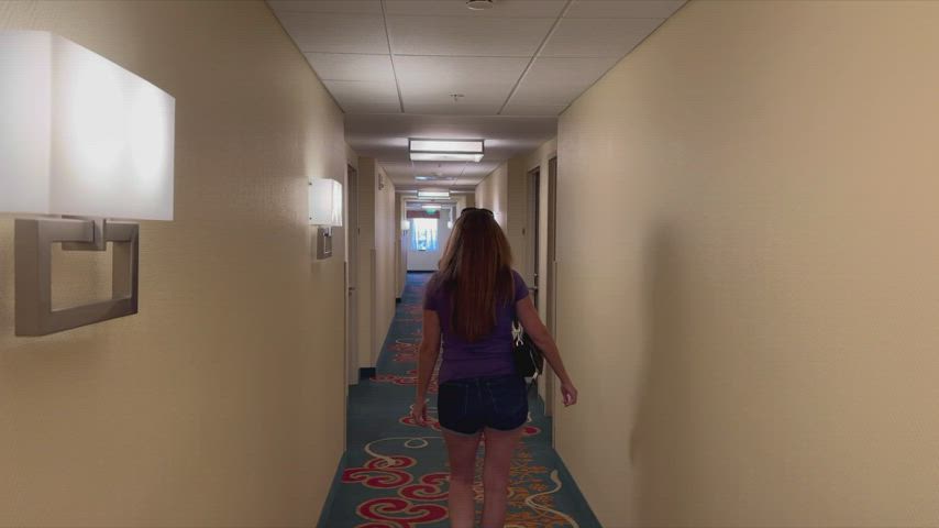 Me, my new huge and hung bull, and my submissive obediant cuck walk into a hotel room..... - free porn video